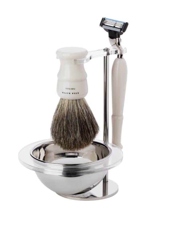 Acca Kappa Set cetka za brijanje od ciste dlake jazavca, Mach 3 i sapun za brijanje