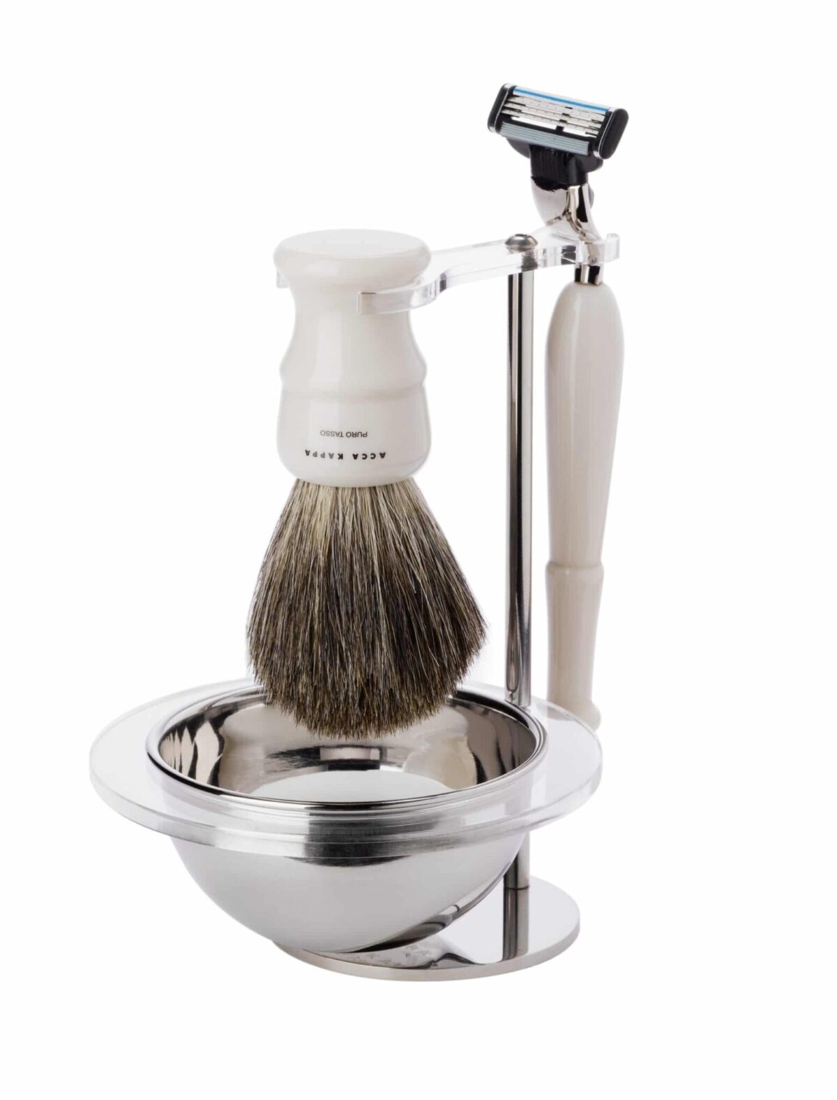 Acca Kappa Set cetka za brijanje od ciste dlake jazavca, Mach 3 i sapun za brijanje